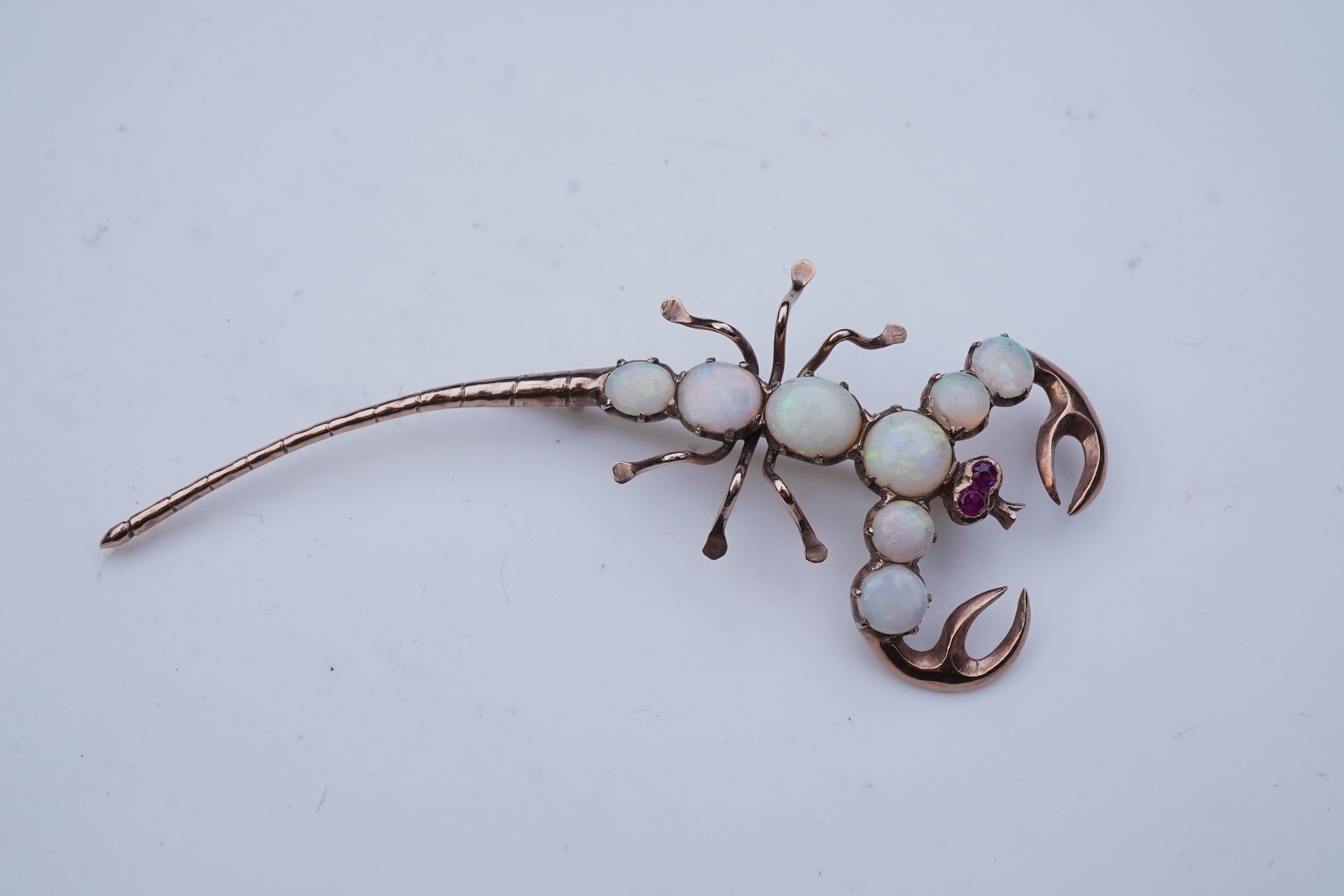 An opal brooch, mid 20th century